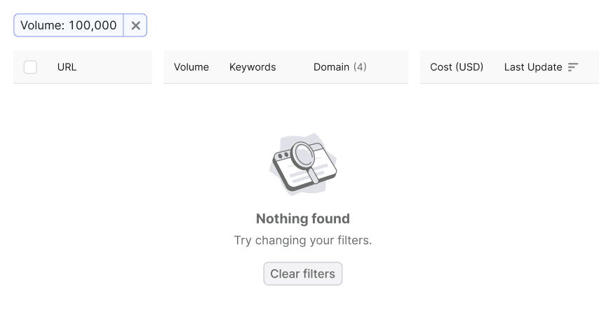 nothing found