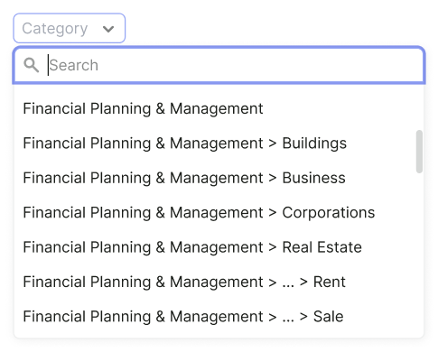 dropdown without counters